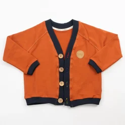 mimOOkids Barcelona Close-Me Cardigan Organic Cotton, Cinnamon-Navy Fashion