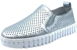 My Brooklyn Girl's Silver Leather Coney Island Sneaker Outlet