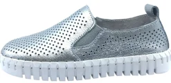 My Brooklyn Girl's Silver Leather Coney Island Sneaker Outlet
