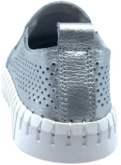 My Brooklyn Girl's Silver Leather Coney Island Sneaker Outlet