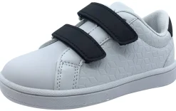 My Brooklyn The Original Boy's and Girl's Sneaker in White with Black Double Straps Discount