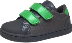 My Brooklyn The Original Boy's and Girl's Sneaker in Grey with Green Double Straps Sale