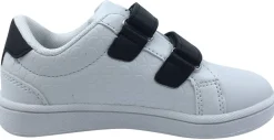 My Brooklyn The Original Boy's and Girl's Sneaker in White with Black Double Straps Discount