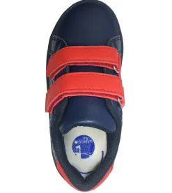 My Brooklyn The Original Boy's and Girl's Sneaker in Navy Blue with Red Double Straps New
