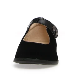 Naturino Girl's Calen Velvet Flat Shoes - Black Clearance
