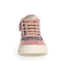 Naturino Girl's Hess High Zip Sneakers, Rose-Multi Fashion
