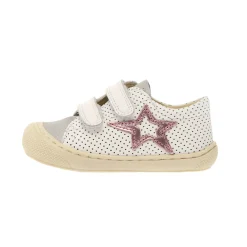 Naturino Girl's Kolde Low Vl Casual Shoes - White / Silver / Pink Clearance