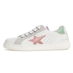 Naturino Girl's Pinn Zip Casual Shoes - White / Rose/ Capri Sale