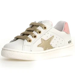 Naturino Girl's Pinn Zip Casual Shoes - Metallic White / Platinum / Pink Sale