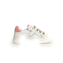 Naturino Girl's Pinn Zip Casual Shoes - Metallic White / Platinum / Pink Sale