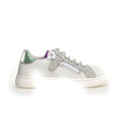 Naturino Girl's Pinn Zip Casual Shoes - White / Rose/ Capri Sale