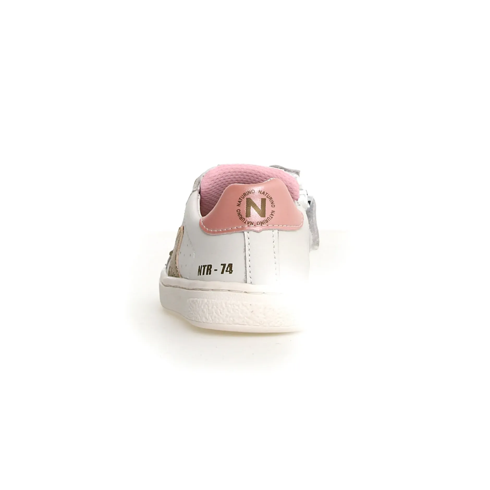 Naturino Girl's Pinn Zip Casual Shoes - Metallic White / Platinum / Pink Sale