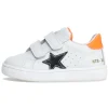 Naturino Pinn VL Boy's and Girl's Sneakers - White/Black/Orange Fluorescent Sale