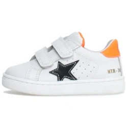 Naturino Pinn VL Boy's and Girl's Sneakers - White/Black/Orange Fluorescent Sale