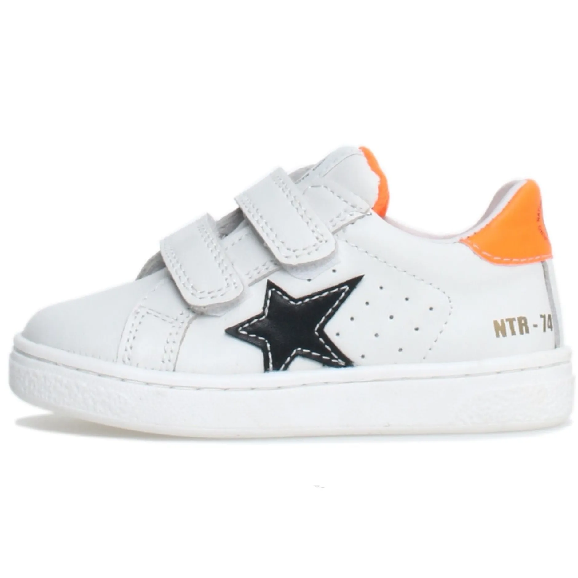 Naturino Pinn VL Boy's and Girl's Sneakers - White/Black/Orange Fluorescent Sale