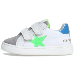 Naturino Pinn VL Boy's and Girl's Casual Shoes Sneakers - Grey/White/Green Fluorescent Hot