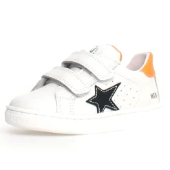 Naturino Pinn VL Boy's and Girl's Sneakers - White/Black/Orange Fluorescent Sale