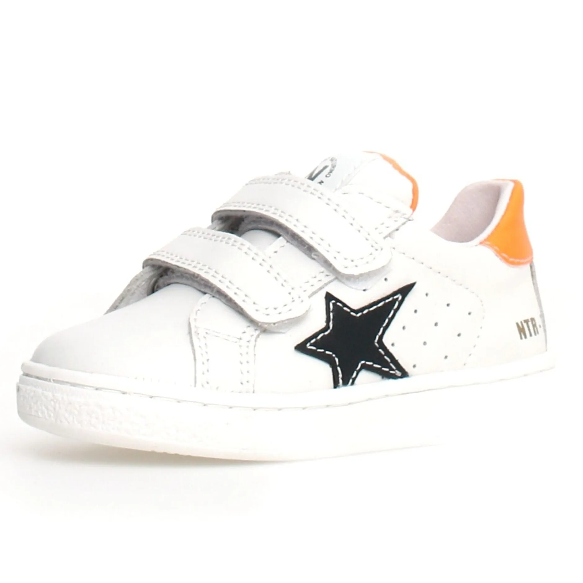 Naturino Pinn VL Boy's and Girl's Sneakers - White/Black/Orange Fluorescent Sale