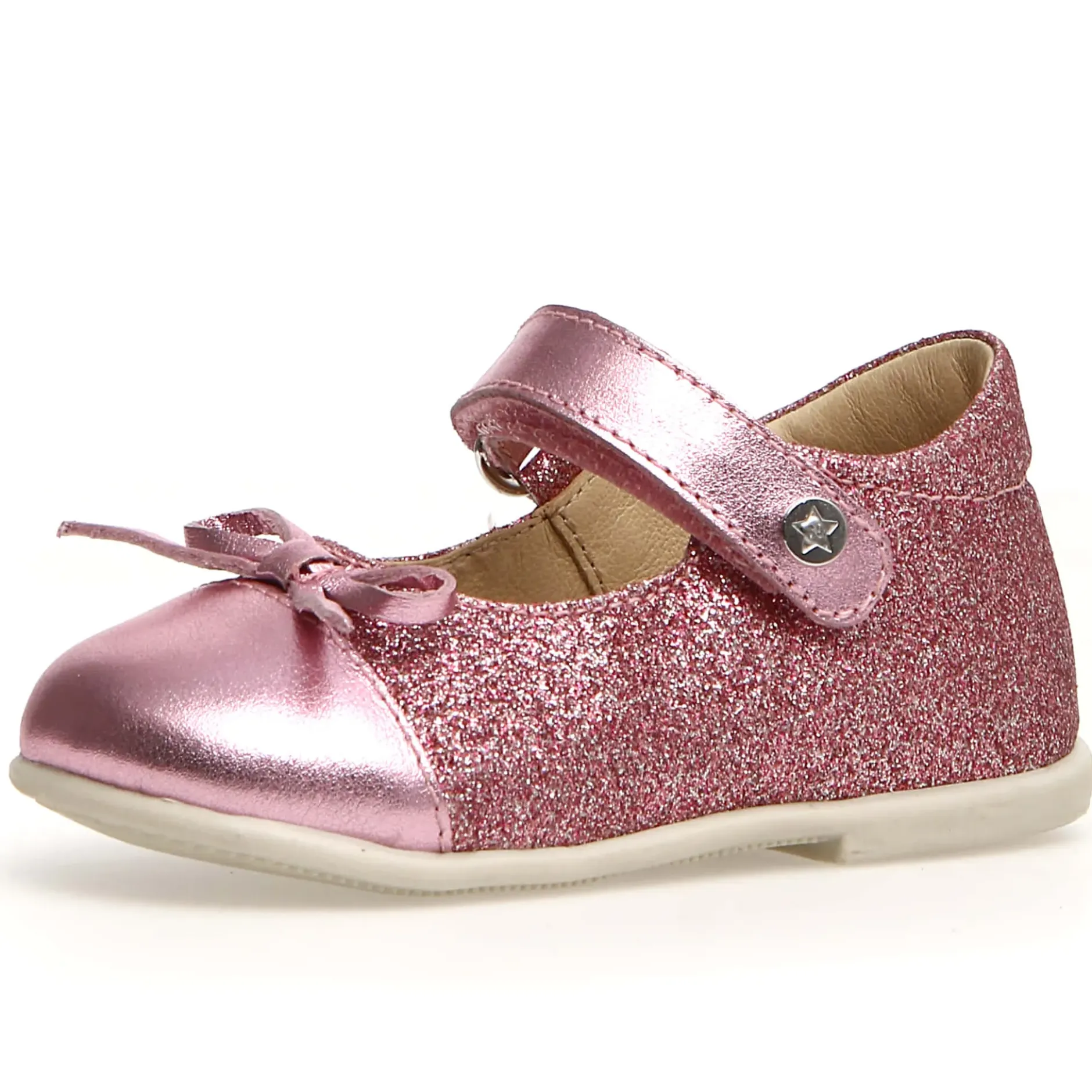 Naturino Salleny Girl's Dress Shoes - Metallic / Glitter Pink Fashion