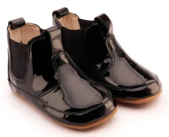 Old Soles Boy's & Girl's 188R Bambini Local Boots/Dress Shoes - Black Patent / Black Hot