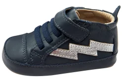 Old Soles Boy's & Girl's 0052R Bolted Baby Sneakers - Navy/Silver Outlet