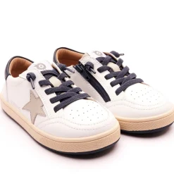 Old Soles Boy's 1006 Platinum Runner Casual Shoes - Snow / Navy / Gris / Sporco Navy Sole Best