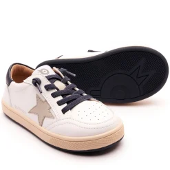 Old Soles Boy's 1006 Platinum Runner Casual Shoes - Snow / Navy / Gris / Sporco Navy Sole Best