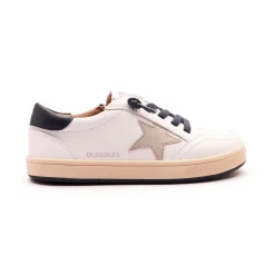 Old Soles Boy's 1006 Platinum Runner Casual Shoes - Snow / Navy / Gris / Sporco Navy Sole Best