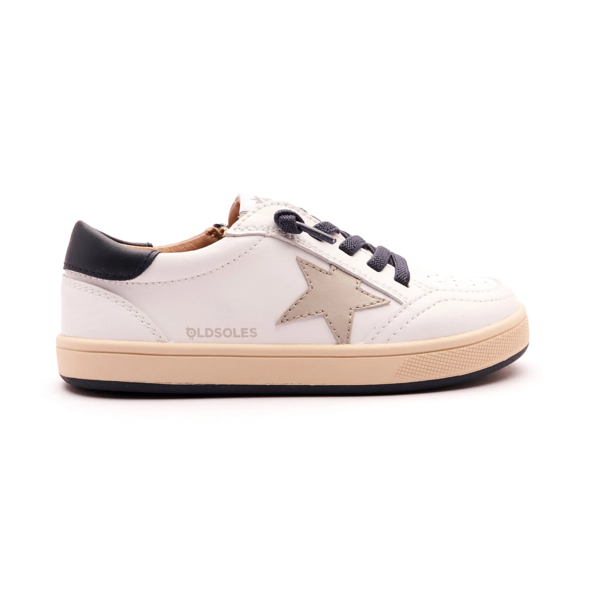 Old Soles Boy's 1006 Platinum Runner Casual Shoes - Snow / Navy / Gris / Sporco Navy Sole Best