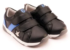 Old Soles Boy's 2101 Track Squad Casual Shoes - Black / Neon Blue / Gris / White Grey Sole Discount