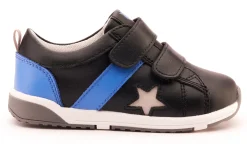 Old Soles Boy's 2101 Track Squad Casual Shoes - Black / Neon Blue / Gris / White Grey Sole Discount