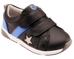 Old Soles Boy's 2101 Track Squad Casual Shoes - Black / Neon Blue / Gris / White Grey Sole Discount