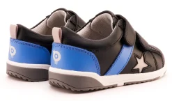 Old Soles Boy's 2101 Track Squad Casual Shoes - Black / Neon Blue / Gris / White Grey Sole Discount