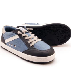 Old Soles Boy's and GIrl's Jet Casual Shoes - Light Denim Canvas / Navy / Snow Best