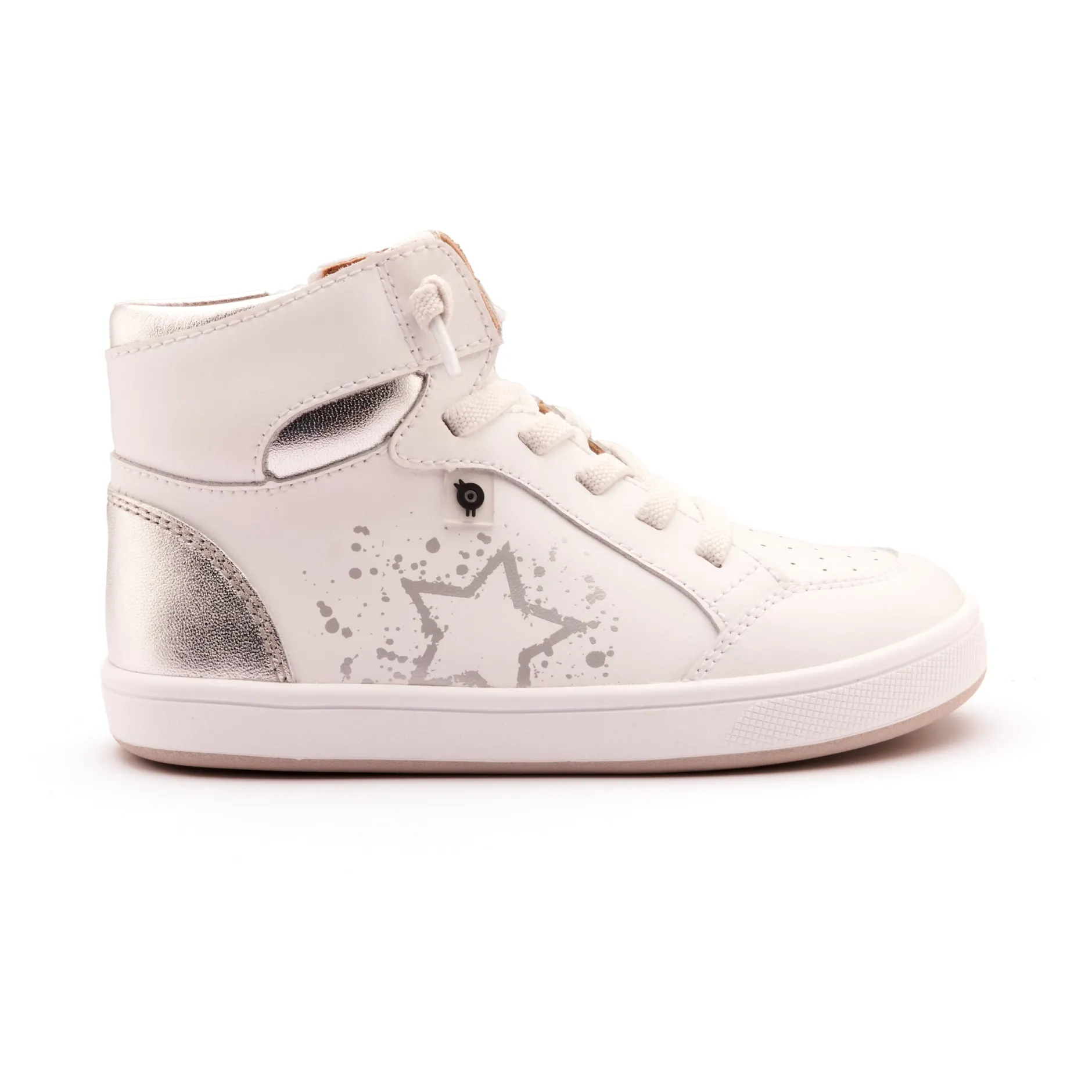 Old Soles Boy's and Girl's High Splash Casual Shoes - Snow / Silver / White Silver Fashion
