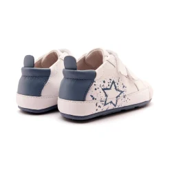 Old Soles Boy's and Girl's 0082RT Baby Splash Casual Shoes - Snow / Indigo / Indigo Sole Clearance