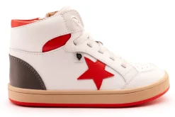 Old Soles Boy's and Girl's 1002 Star Tracker Casual Shoes - Snow / Bright Red New