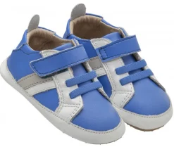 Old Soles Boy's and Girl's Mini Jogger, Neon Blue / Snow / Gris Best