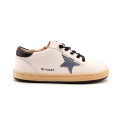 Old Soles Boy's and Girl's Platinum Runner Casual Shoes - Snow / Indigo / Black Discount