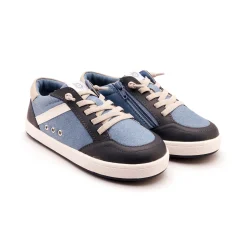 Old Soles Boy's and GIrl's Jet Casual Shoes - Light Denim Canvas / Navy / Snow Best