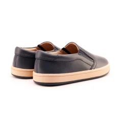 Old Soles Boy's and Girl's 1005 Hoff Leather Loafer Slip-on Shoes - Navy/Natural Fashion