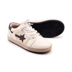 Old Soles Boy's and Girl's Star Runner Casual Shoes - Snow / Navy / Gris New