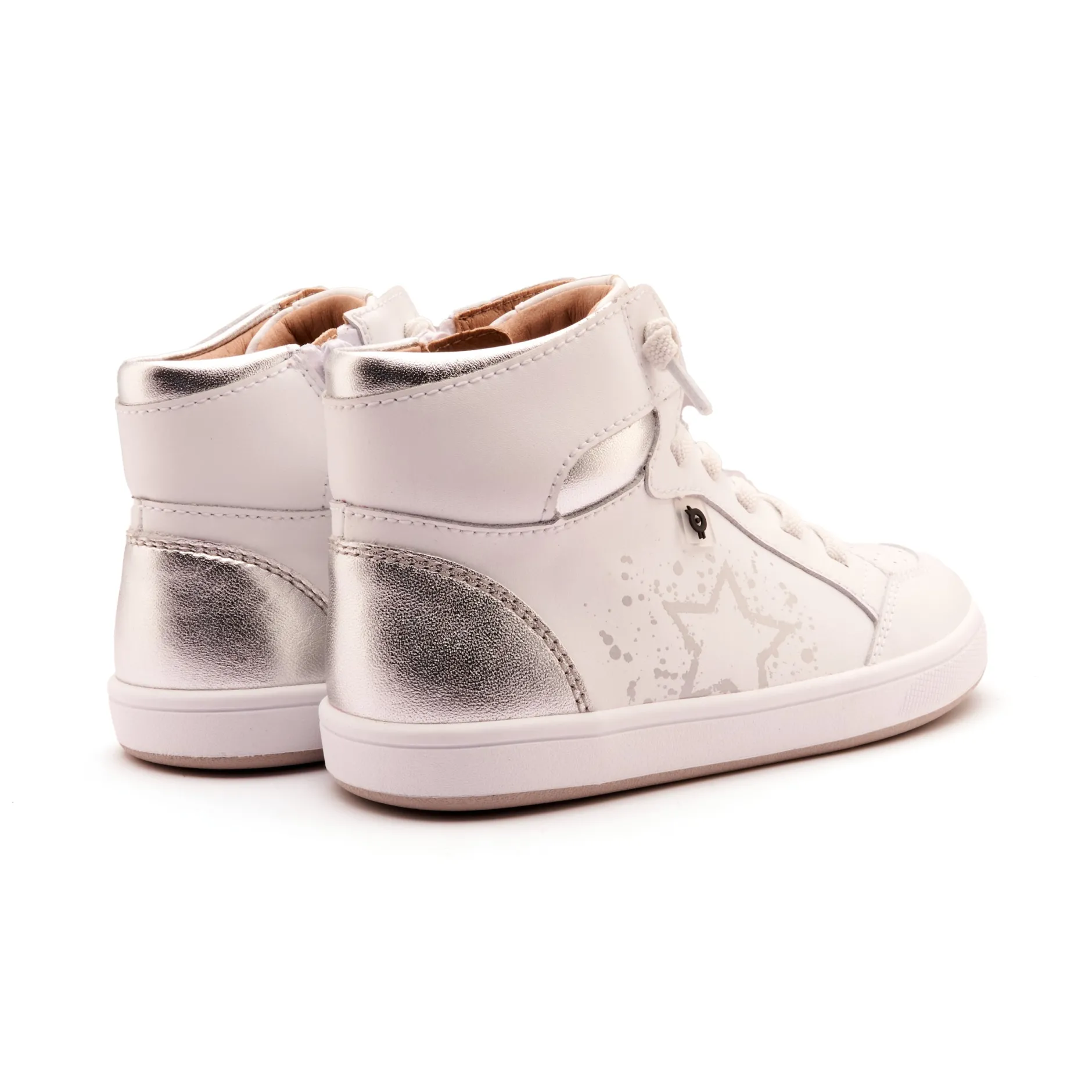 Old Soles Boy's and Girl's High Splash Casual Shoes - Snow / Silver / White Silver Fashion