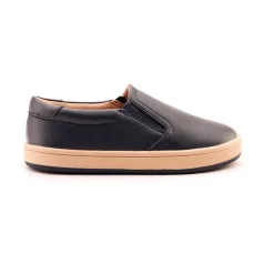 Old Soles Boy's and Girl's 1005 Hoff Leather Loafer Slip-on Shoes - Navy/Natural Fashion