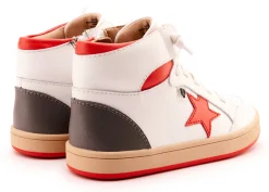 Old Soles Boy's and Girl's 1002 Star Tracker Casual Shoes - Snow / Bright Red New