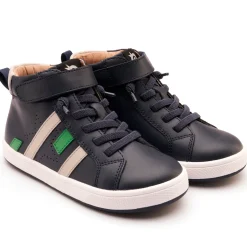 Old Soles Boy's Challenger Casual Shoes - Navy / Gris / Neon Green Discount
