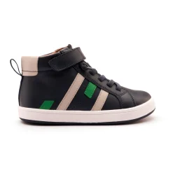 Old Soles Boy's Challenger Casual Shoes - Navy / Gris / Neon Green Discount