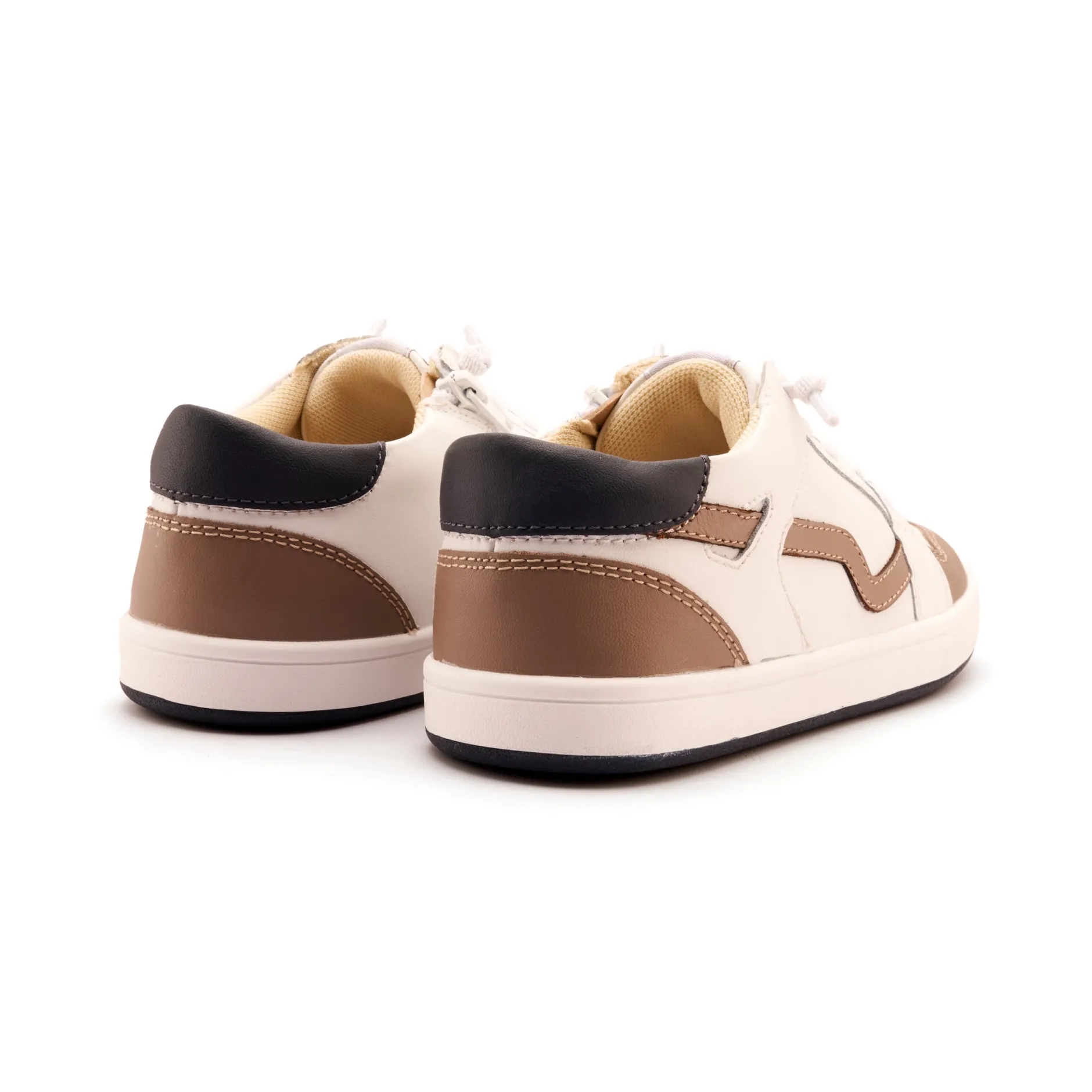 Old Soles Boy's Field Runner Casual Shoes - Snow / Taupe / Navy Clearance