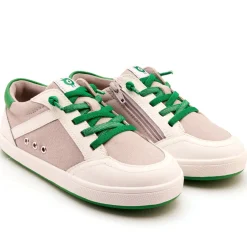 Old Soles Boy's Jet Casual Shoes - Light Grey Canvas / Snow / Neon Green Discount