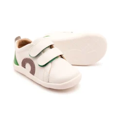 Old Soles Boy's Little O - Tot Casual Shoes - Snow / Light Grey Suede / Neon Green Hot